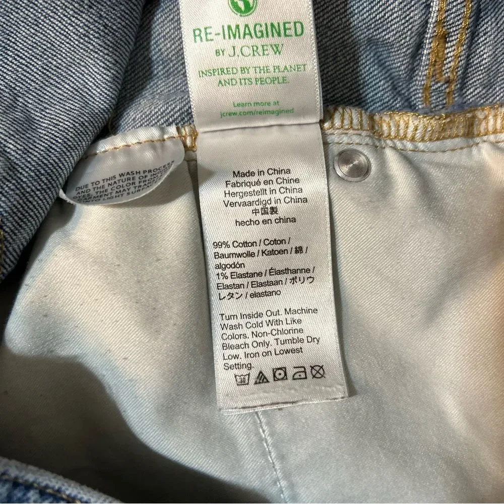 J. Crew Slim Wide Leg Jeans in Beach Way Wash Size 34